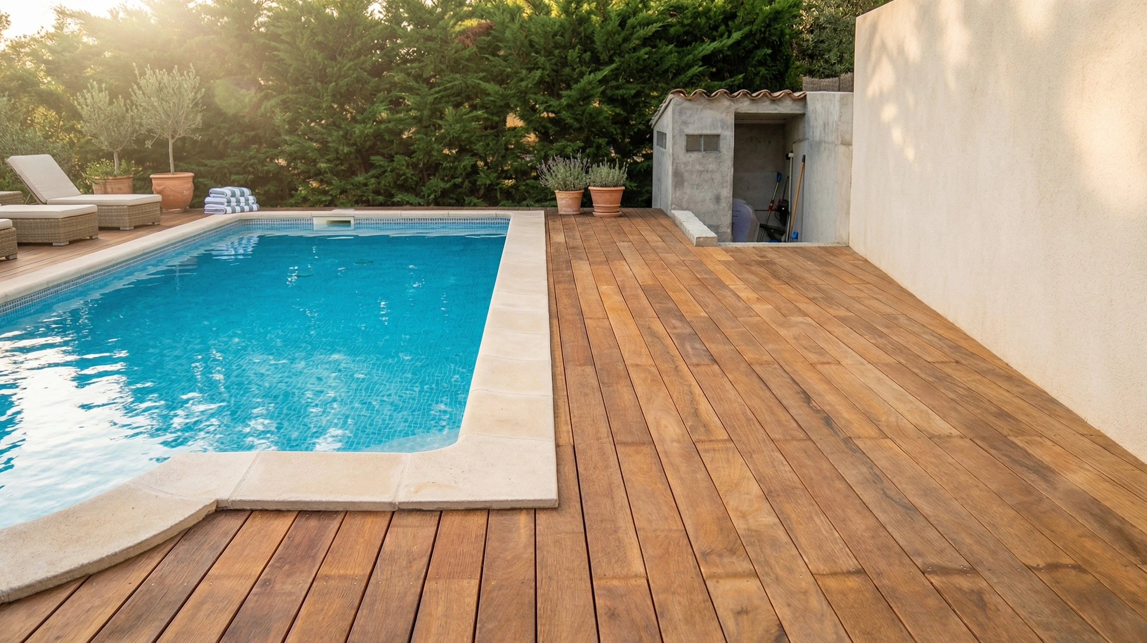 Sc&egrave;ne ext&eacute;rieure d'une extension de maison individuelle avec v&eacute;randa attenante